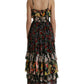 Dolce & Gabbana Multicolor Floral Chiffon Tiered Maxi Dress