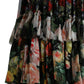 Dolce & Gabbana Multicolor Floral Chiffon Tiered Maxi Dress