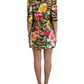 Dolce & Gabbana Multicolor Tiger Floral Print Shift Mini Dress