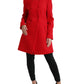 Liu Jo Red Wool Double Breasted Long Sleeves Coat Jacket