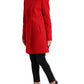 Liu Jo Red Wool Double Breasted Long Sleeves Coat Jacket