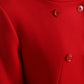 Liu Jo Red Wool Double Breasted Long Sleeves Coat Jacket