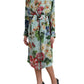 Dolce & Gabbana Elegant Blue Floral Silk Trench Jacket