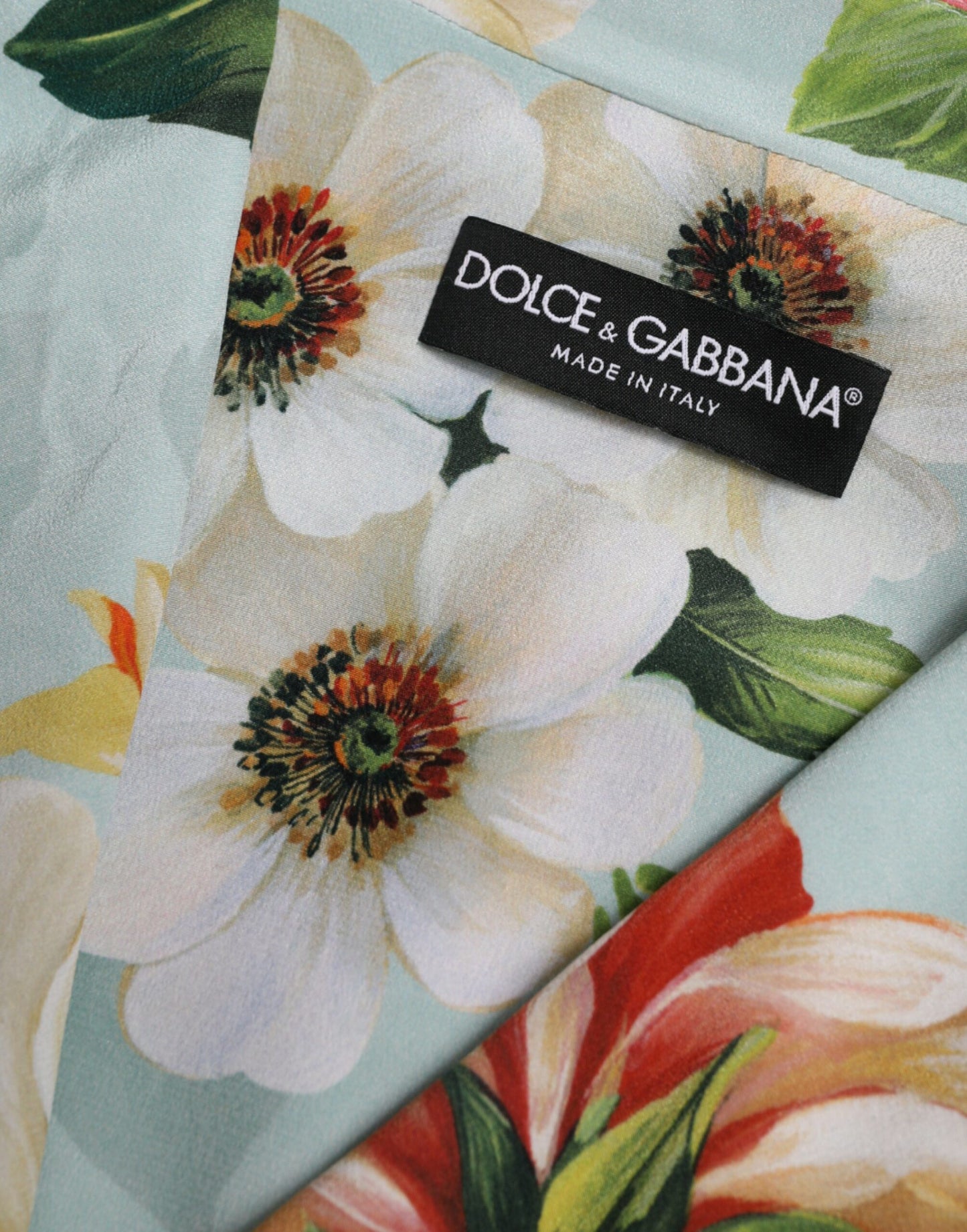 Dolce & Gabbana Elegant Blue Floral Silk Trench Jacket