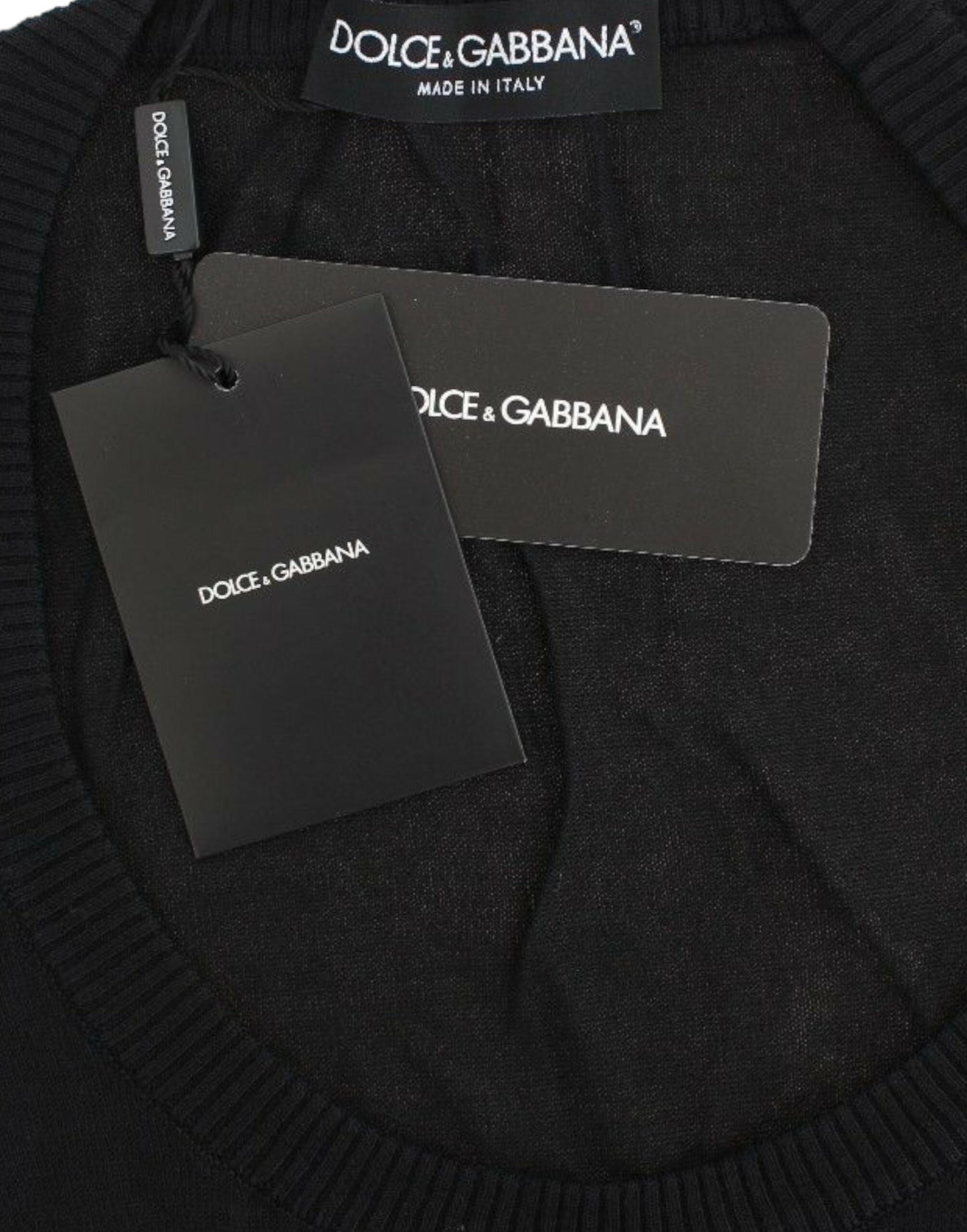 Dolce & Gabbana Black Cashmere Crewneck Sweater Pullover