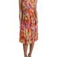 Dolce & Gabbana Multicolor Sunflower Print Silk Midi Dress