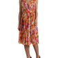 Dolce & Gabbana Multicolor Sunflower Print Silk Midi Dress