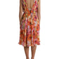 Dolce & Gabbana Multicolor Sunflower Print Silk Midi Dress