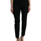 Dolce & Gabbana Black Wool High Waist Tapered Pants