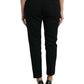 Dolce & Gabbana Black Wool High Waist Cropped Tapered Pants