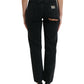 Dolce & Gabbana Black Cotton High Waist Tattered Denim Jeans