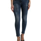 Dolce & Gabbana Dark Blue Washed Skinny Mid Waist Denim Jeans