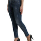 Dolce & Gabbana Dark Blue Washed Skinny Mid Waist Denim Jeans