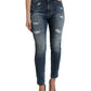 Dolce & Gabbana Dark Blue Distressed GRACE Skinny Denim Jeans