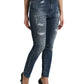 Dolce & Gabbana Dark Blue Distressed GRACE Skinny Denim Jeans