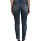 Dolce & Gabbana Dark Blue Distressed GRACE Skinny Denim Jeans