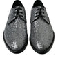 Dolce & Gabbana Silver Sequined Lace Up Men Derby Dress Shoes