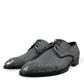 Dolce & Gabbana Silver Sequined Lace Up Men Derby Dress Shoes