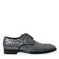 Dolce & Gabbana Silver Sequined Lace Up Men Derby Dress Shoes