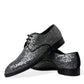 Dolce & Gabbana Silver Sequined Lace Up Men Derby Dress Shoes