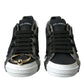 Dolce & Gabbana Black Leather Portofino Low Top Men Sneakers Shoes