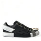 Dolce & Gabbana Black Leather Portofino Low Top Men Sneakers Shoes