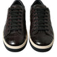 Dolce & Gabbana Brown Croc Exotic Leather Men Casual Sneakers Shoes