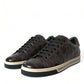 Dolce & Gabbana Brown Croc Exotic Leather Men Casual Sneakers Shoes