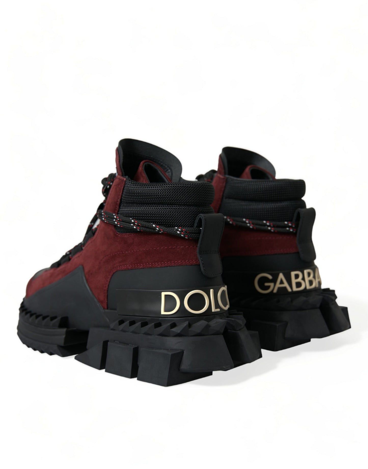 Dolce & Gabbana Burgundy Super King High Top Men Sneakers Shoes