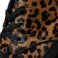 Dolce & Gabbana Brown Leopard Pony Hair Leather Sneakers Shoes