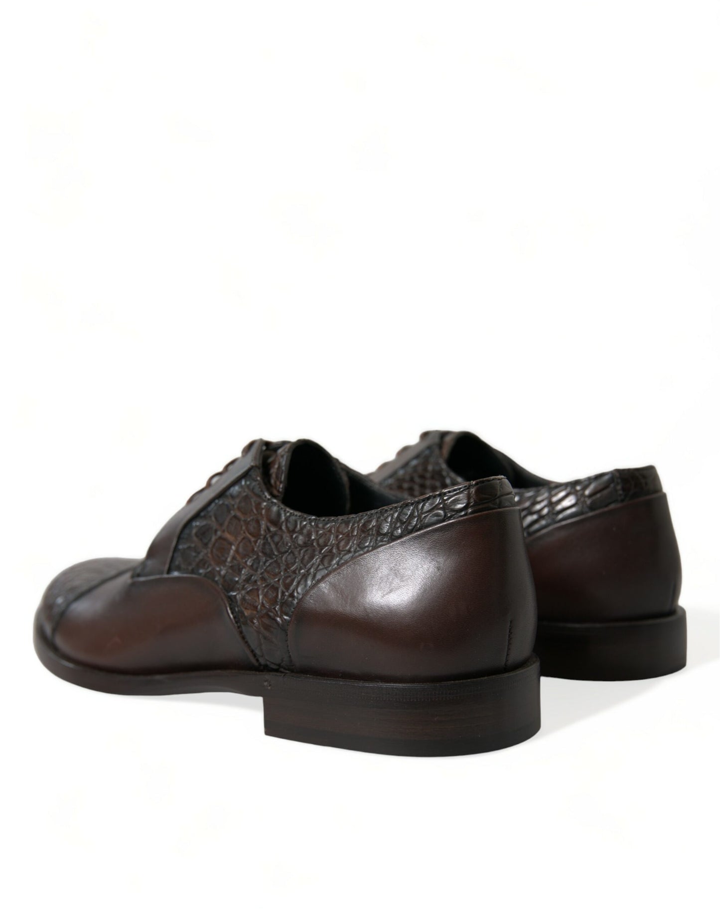 Dolce & Gabbana Brown Exotic Leather Lace Up Oxford Dress Shoes