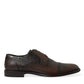 Dolce & Gabbana Brown Exotic Leather Lace Up Oxford Dress Shoes