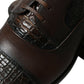 Dolce & Gabbana Brown Exotic Leather Lace Up Oxford Dress Shoes