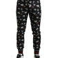 Dolce & Gabbana Elegant Silk Jogging Trousers with Ring Print