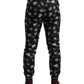 Dolce & Gabbana Elegant Silk Jogging Trousers with Ring Print