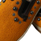 Dolce & Gabbana Orange Linen Leather Studded Loafers Shoes