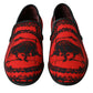 Dolce & Gabbana Red Black Torero Loafers Slippers Men Shoes