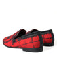 Dolce & Gabbana Red Black Torero Loafers Slippers Men Shoes