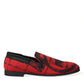 Dolce & Gabbana Red Black Torero Loafers Slippers Men Shoes