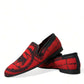 Dolce & Gabbana Red Black Torero Loafers Slippers Men Shoes