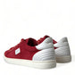 Dolce & Gabbana Red Suede Leather Men Low Top Sneakers Shoes