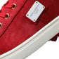 Dolce & Gabbana Red Suede Leather Men Low Top Sneakers Shoes