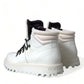 Dolce & Gabbana White Vulcano Trekking Ankle Boots Shoes