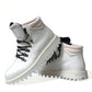 Dolce & Gabbana White Vulcano Trekking Ankle Boots Shoes