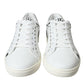 Dolce & Gabbana White Gray Leather LOVE Milano Sneakers Shoes