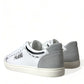 Dolce & Gabbana White Gray Leather LOVE Milano Sneakers Shoes