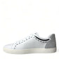 Dolce & Gabbana White Gray Leather LOVE Milano Sneakers Shoes