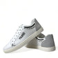 Dolce & Gabbana White Gray Leather LOVE Milano Sneakers Shoes