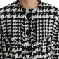 Dolce & Gabbana Elegant Houndstooth Long Trench Coat