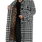 Dolce & Gabbana Elegant Houndstooth Long Trench Coat